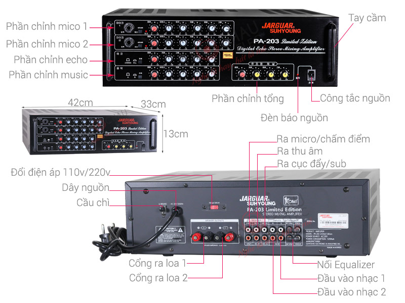 Amply Jarguar PA 203 Gold Bluetooth